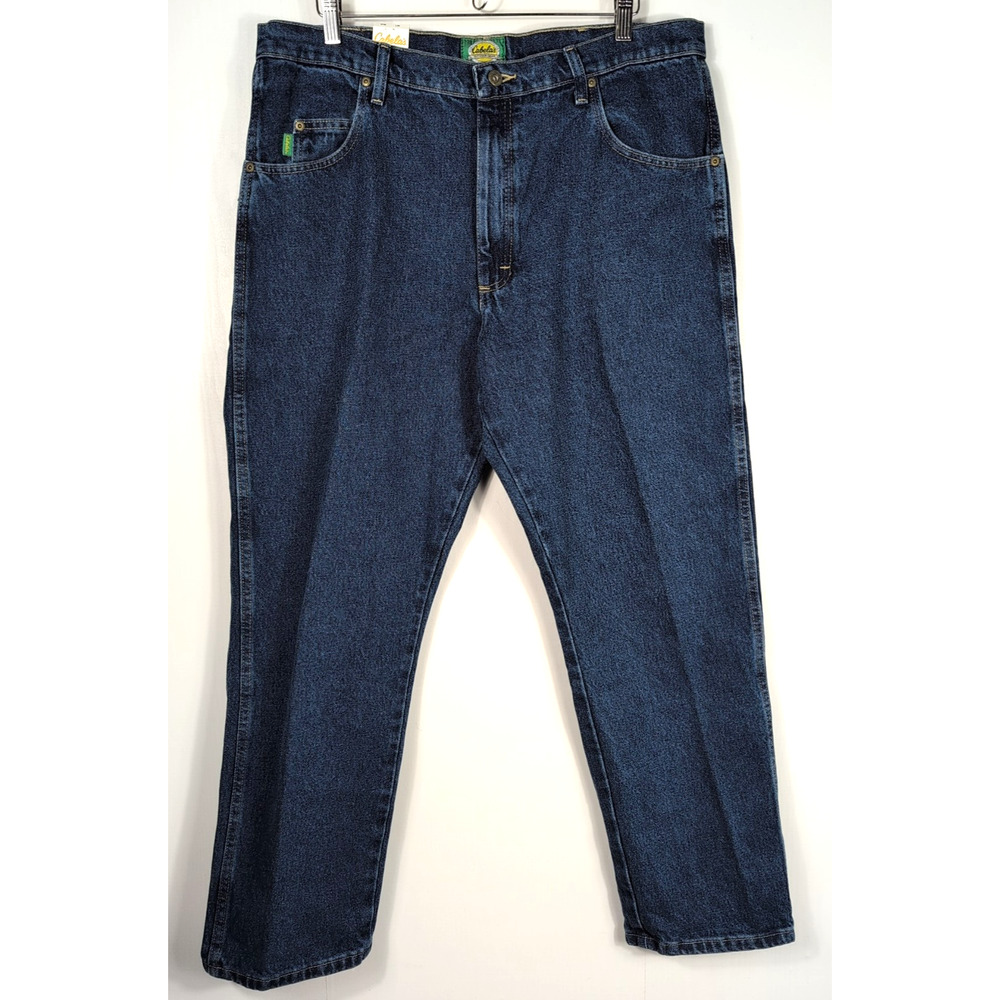 New Cabela's Roughneck Men's Relaxed Fit Jeans 38x30 Blue Denim NWT 100% Cotton
